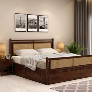 Wood Bed with Storage