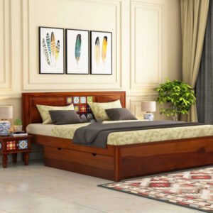 sheesham wood bed with storage