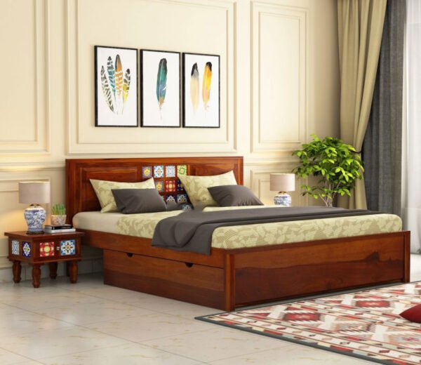 sheesham wood bed with storage