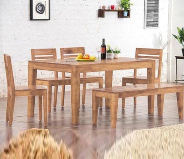 Dining table set with bench